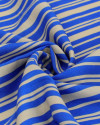 Tecido Viscose Multi Listras Creme e Azul