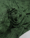 Tecido Viscose Texturizada Macro Conchas Preto e Verde Musgo