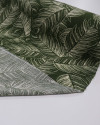 Tecido Viscose Texturizada Macro Folhas Creme e Verde Militar