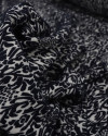 Tecido Tweed Leve Brocado Arabescos Branco e Azul Marinho Noite