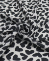 Tecido Crepe Silk Corações P/B