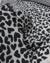 Tecido Crepe Silk Corações P/B