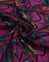 Tecido Crepe Chiffon Cashmere Abstrato Cinza e Rosa