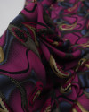 Tecido Crepe Chiffon Cashmere Abstrato Cinza e Rosa