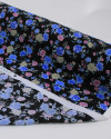 Tecido Crepe de Viscose Italiano Tapete Floral Colorido e Preto