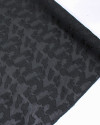 Tecido Crepe Chiffon Italiano Brocado Folhas Preto e Cinza Grafite