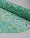 Tecido Crepe Chiffon Italiano Estampa Geométrica Abstrata Verde Água
