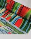 Tecido Viscose Italiano Listras Abstratas Colorido