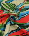 Tecido Viscose Italiano Listras Abstratas Colorido