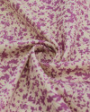 Tecido Linho Misto Micro Ramos Rosa e Offwhite