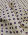 Tecido Linho Misto Poá Roxo e Offwhite