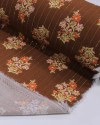 Tecido Viscose com Lurex Buquê Floral Colorido e Marrom