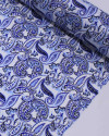 Tecido Viscose com Lurex Cashmere Estampado Tons Frios e Branco