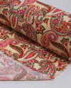 Tecido Viscose com Lurex Cashmere Estampado Tons Quentes e Creme