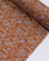 Tecido Viscose com Lurex Cashmere Estampado Azul e Tons de Marrom
