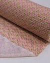 Tecido Viscose com Lurex Micro Estampa Verde, Rosa e Creme