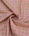 Tecido Viscose com Lurex Micro Estampa Verde, Rosa e Creme