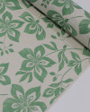 Tecido Linho Misto Estampa Floral Verde Menta e Cru