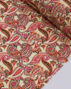 Tecido Viscose com Lurex Cashmere Estampado Tons Quentes e Creme