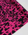 Tecido Viscose Italiano Riscos Abstratos Pink e Preto