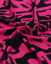 Tecido Viscose Italiano Riscos Abstratos Pink e Preto