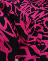 Tecido Viscose Italiano Riscos Abstratos Pink e Preto