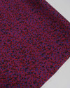 Tecido Viscose Sarjada Italiano Micro Floral Abstrato Roxo, Preto e Vermelho