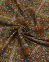 Tecido Viscose Italiano Estampa Boho em Recortes Colorido e Caramelo