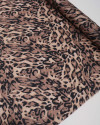 Tecido Crepe Texturizado Acetinado Italiano Animal Print Preto, Bege e Nude