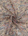 Tecido Crepe Chiffon Italiano Estampa Paisley Tons Terrosos