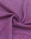 Tecido Crepe de Viscose Italiano Micro Geométrico Offwhite, Azul e Fúccia