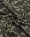 Tecido Viscose Sarjada Camuflado Preto e Tons de Verde