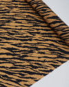 Tecido Viscose Sarjada Italiano Animal Print Preto e Caramelo