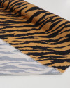 Tecido Viscose Sarjada Italiano Animal Print Preto e Caramelo