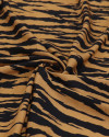 Tecido Viscose Sarjada Italiano Animal Print Preto e Caramelo