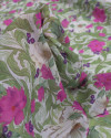 Tecido Crepe Chiffon Italiano Jardim Botânico Rosa e Verde