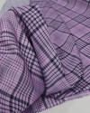 Tecido Crepe Silk Italiano Multi Quadriculado Cinza e Lilás