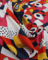 Tecido Crepe Silk Italiano Recortes Geométricos Colorido