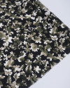 Tecido Sarja com Elastano Italiano Estampa Camuflada Offwhite, Verde Militar e Preto
