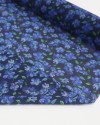 Tecido Crepe Chiffon Italiano Tapete Floral Verde, Azul e Preto