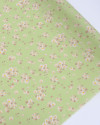 Tecido Crepe Salinas Italiano Micro Buquê Floral Colorido e Pistache