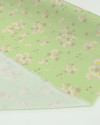 Tecido Crepe Salinas Italiano Micro Buquê Floral Colorido e Pistache