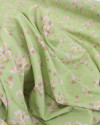 Tecido Crepe Salinas Italiano Micro Buquê Floral Colorido e Pistache