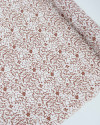Tecido Crepe de Viscose Italiano Micro Ramos e Flores Marrom e Branco