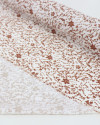 Tecido Crepe de Viscose Italiano Micro Ramos e Flores Marrom e Branco