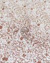 Tecido Crepe de Viscose Italiano Micro Ramos e Flores Marrom e Branco