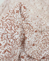Tecido Crepe de Viscose Italiano Micro Ramos e Flores Marrom e Branco