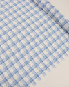 Tecido Viscose Italiano Quadriculado em Listras Azul e Branco