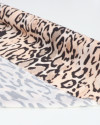 Tecido Viscose Italiano Macro Animal Print Preto e Rosé