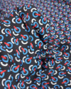 Tecido Microfibra de Alfaiataria Italiano Estampa Geométrica Azul, Vermelho, Branco e Preto